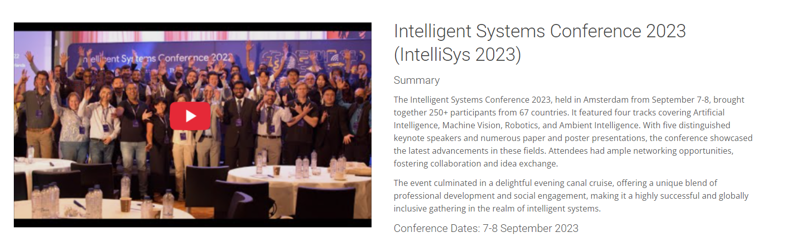 Intelligent Systems Conference 2023 Konferenz